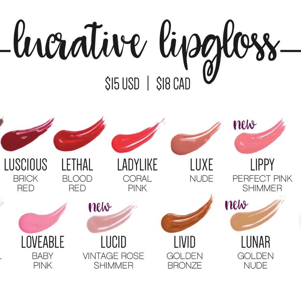 Younique 3 Lucrative Lip Gloss Collection - Bold Shades - Picture 2 of 3
